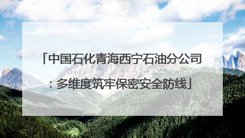 中国石化青海西宁石油分公司：多维度筑牢保密安全防线
