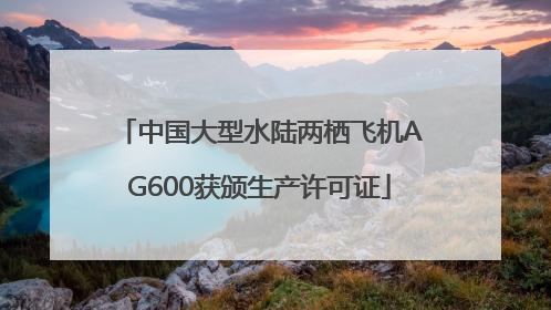 中国大型水陆两栖飞机AG600获颁生产许可证