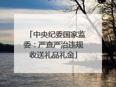 中央纪委国家监委：严查严治违规收送礼品礼金