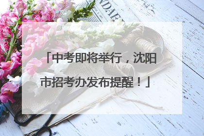 中考即将举行，沈阳市招考办发布提醒！