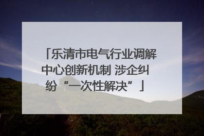 乐清市电气行业调解中心创新机制 涉企纠纷“一次性解决”