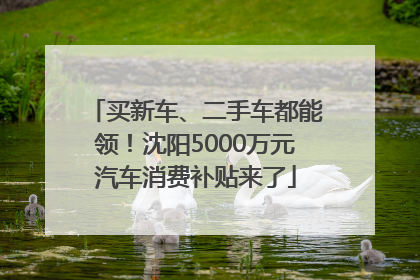 买新车、二手车都能领！沈阳5000万元汽车消费补贴来了
