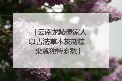 云南龙陵傣家人以古法草木灰制粽 染就独特乡愁