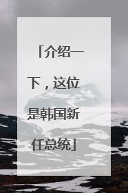 介绍一下，这位是韩国新任总统