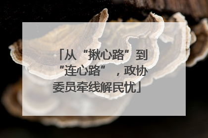 从“揪心路”到“连心路”，政协委员牵线解民忧