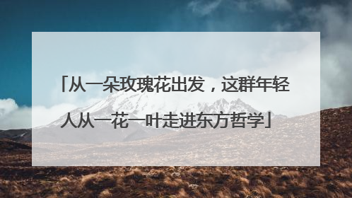 从一朵玫瑰花出发，这群年轻人从一花一叶走进东方哲学