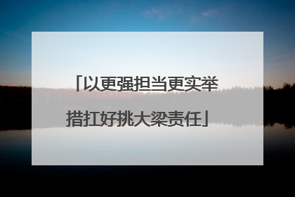 以更强担当更实举措扛好挑大梁责任
