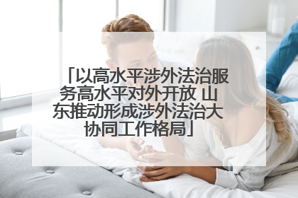 以高水平涉外法治服务高水平对外开放 山东推动形成涉外法治大协同工作格局