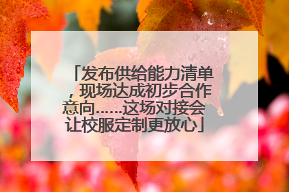 发布供给能力清单，现场达成初步合作意向……这场对接会让校服定制更放心