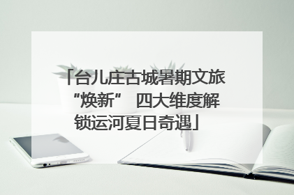 台儿庄古城暑期文旅“焕新” 四大维度解锁运河夏日奇遇