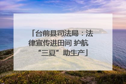 台前县司法局：法律宣传进田间 护航“三夏”助生产