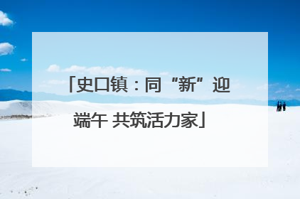 史口镇：同“新”迎端午 共筑活力家