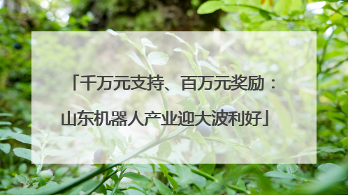 千万元支持、百万元奖励：山东机器人产业迎大波利好