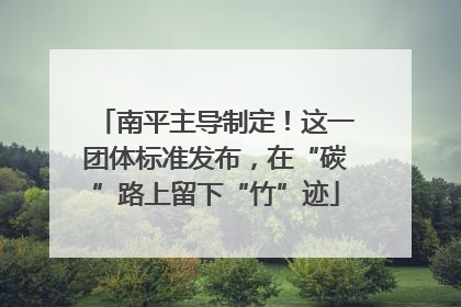 南平主导制定！这一团体标准发布，在“碳”路上留下“竹”迹
