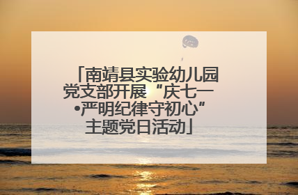 南靖县实验幼儿园党支部开展“庆七一•严明纪律守初心”主题党日活动