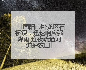南阳市卧龙区石桥镇：迅速响应强降雨 连夜疏通河道护农田