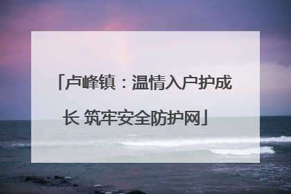 卢峰镇：温情入户护成长 筑牢安全防护网