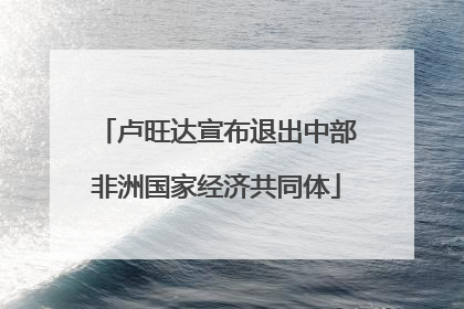 卢旺达宣布退出中部非洲国家经济共同体