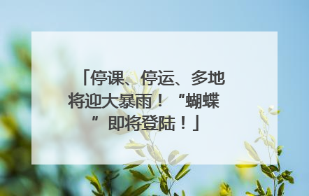 停课、停运、多地将迎大暴雨！“蝴蝶”即将登陆！
