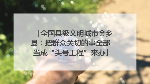 全国县级文明城市金乡县：把群众关切的事全部当成“头号工程”来办