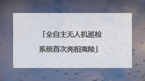 全自主无人机巡检系统首次亮相夷陵