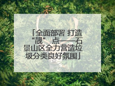 全面部署 打造“靓” 点——石景山区全力营造垃圾分类良好氛围