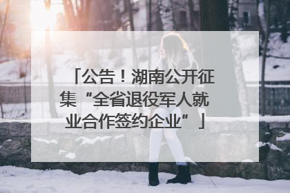 公告！湖南公开征集“全省退役军人就业合作签约企业”