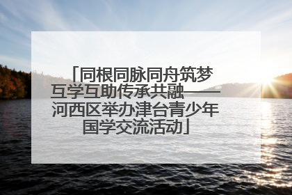 同根同脉同舟筑梦 互学互助传承共融——河西区举办津台青少年国学交流活动