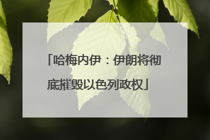 哈梅内伊：伊朗将彻底摧毁以色列政权
