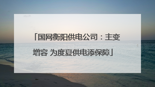 国网衡阳供电公司：主变增容 为度夏供电添保障