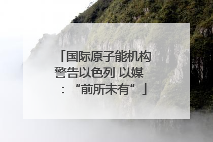 国际原子能机构警告以色列 以媒：“前所未有”