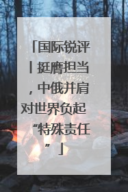 国际锐评丨挺膺担当，中俄并肩对世界负起“特殊责任”