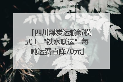 四川煤炭运输新模式！“铁水联运”每吨运费直降70元