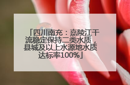 四川南充：嘉陵江干流稳定保持二类水质，县城及以上水源地水质达标率100%