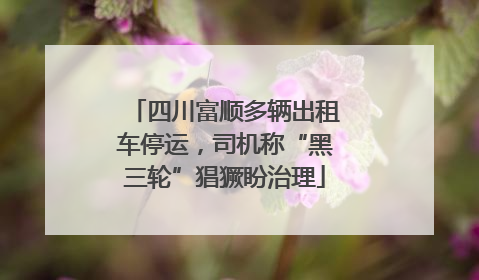 四川富顺多辆出租车停运，司机称“黑三轮”猖獗盼治理