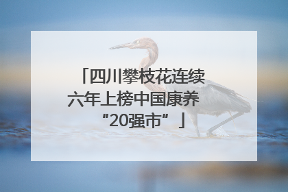 四川攀枝花连续六年上榜中国康养“20强市”