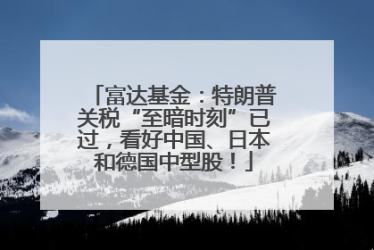 富达基金：特朗普关税“至暗时刻”已过，看好中国、日本和德国中型股！