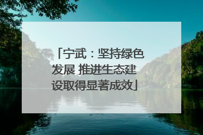 宁武：坚持绿色发展 推进生态建设取得显著成效