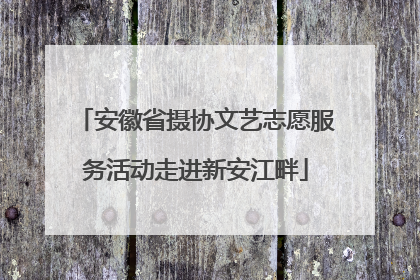 安徽省摄协文艺志愿服务活动走进新安江畔