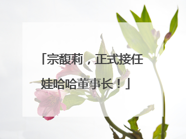宗馥莉，正式接任娃哈哈董事长！