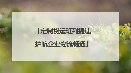 定制货运班列提速 护航企业物流畅通