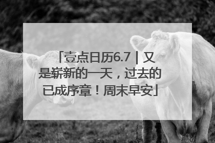 壹点日历6.7｜又是崭新的一天，过去的已成序章！周末早安
