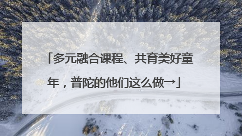 多元融合课程、共育美好童年，普陀的他们这么做→