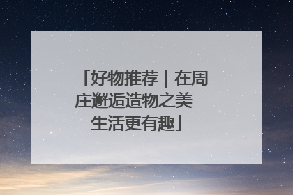 好物推荐｜在周庄邂逅造物之美 生活更有趣