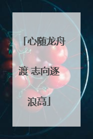 心随龙舟渡 志向逐浪高