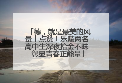 德，就是最美的风景丨点赞！乐陵两名高中生深夜拾金不昧 彰显青春正能量