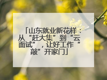 山东就业新花样：从“赶大集”到“云面试”，让好工作“敲”开家门