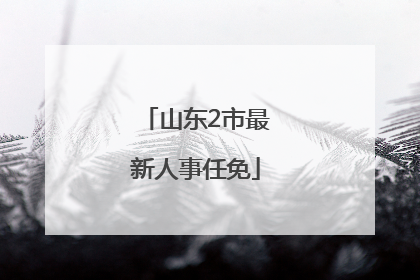 山东2市最新人事任免
