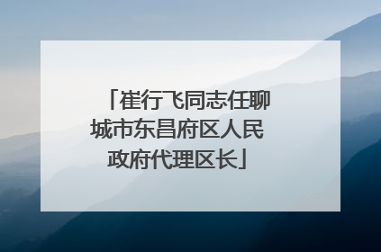 崔行飞同志任聊城市东昌府区人民政府代理区长