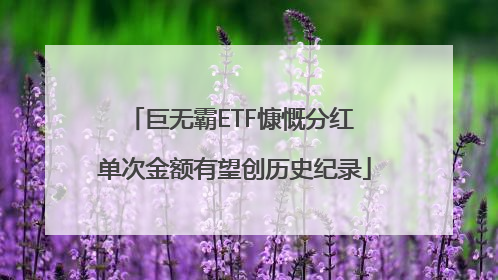 巨无霸ETF慷慨分红 单次金额有望创历史纪录